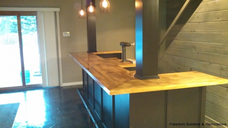 wet bar with kegerator